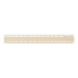 I107IW Aluminium Ruler Ivory with Wood