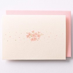 EAGN1923 White Blank Card Cherry Blossom