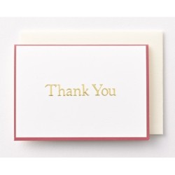 EAGT1377 Red Mini Thank you Card White