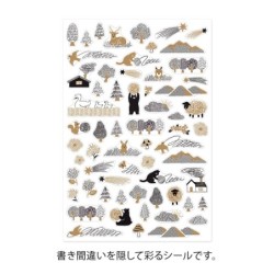 I274CF Yuru Log Sticker Sheet (1) Camouflage Forest