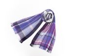 OR003PR Check Scarf Violet Purple