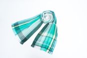 OR003BL Check Scarf Blue