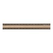 I107BRW Aluminium Ruler Brown with Wood