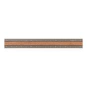 I107GY Aluminium Ruler Grey with Wood