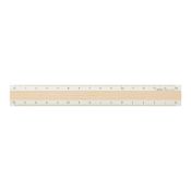 I107IW Aluminium Ruler Ivory with Wood