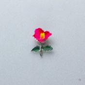 TU012CM Pixel Flower Badge Camelia