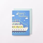 EAGB1842 Birthday Card Penguin Cruise