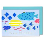 EAGB1902 Blue Birthday Card Fish