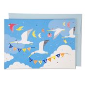 EAGB1921 Blue Birthday Card Birds