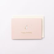 EAGB1996 Pink Birthday Card Rabbit