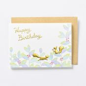 EAGB2027 Beige Mini Birthday Card Squirrel