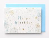 EAGB2067 Blue Mini Birthday Card Fireworks