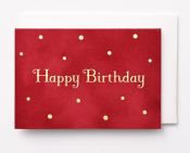 EAGB2073 Red Mini Birthday Card Dots