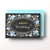 EAGB2130 Blue Mini Birthday Card Black