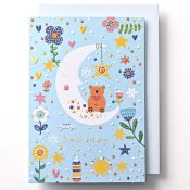 EAGC1104 Blue New Baby Card Moon