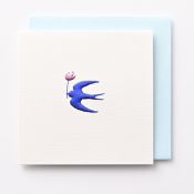 EAGN1778 White Mini Blank Card Bird