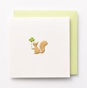 EAGN1780 White Mini Blank Card Squirrel 