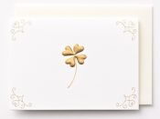 EAGN1902 White Mini Blank Card Clover  