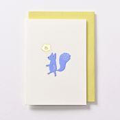 EAGN1916 Cream Mini Blank Card Squirrel 