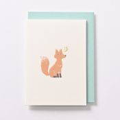 EAGN1917 Cream Mini Blank Card Fox