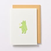 EAGN1918 Green Mini Blank Card Bear