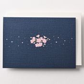 EAGN1924 Blue Blank Card Cherry Blossom