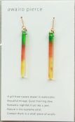 TU009GO Awairo Earrings Green/Orange