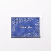 EAGT1289 Blue Thank you Card Adorned