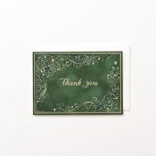 EAGT1291 Green Thank you Card Adorned