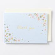 EAGT1318 Blue Thank you Card Cherry Blossoms