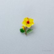 TU012HB Pixel Flower Badge Hibiscus