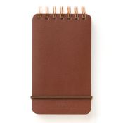 I105DB Grain Notebook Small A6 Dark Brown