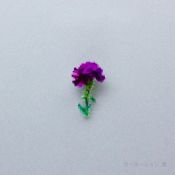 TU012PRC Pixel Flower Badge Purple Carnation