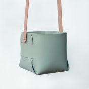 AM020GY Soft Vegan Leather Pot Grey