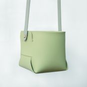 AM020GB Soft Vegan Leather Pot Green Beige