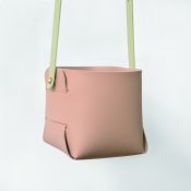 AM020RB Soft Vegan Leather Pot Red Beige