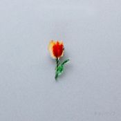 TU012TU Pixel Flower Badge Tulip
