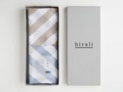 HR01Yamanemuru Scarf Beige/Blue Stripe